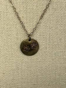 lot 26B image: Sterling Silver 925 Necklace with Paw Print Pendant