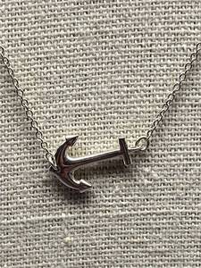 lot 27B image: Sterling Silver 925 Anchor Pendant Necklace