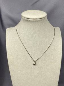 lot 37B image: Sterling Silver 925 J Initial Necklace