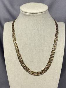 lot 51B image: Braided Sterling Silver Necklace 925 Italy