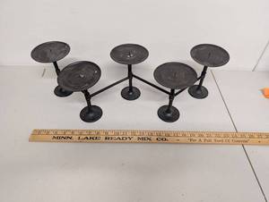 lot 7AM image: Pottery Barn Five-Arm Metal Candle Holder Centerpiece Home Decor Black Finish