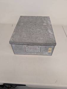 lot 14AM image: Vintage Metal Storage Box Galvanized Industrial Decor 12x10x7 Inches Sturdy Lid