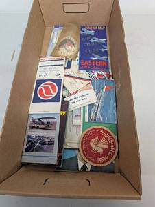 lot 33AM image: Vintage Airline Memorabilia Collection Including TWA United Northwest Ephemera Maps Labels
