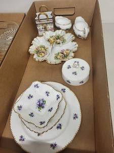 lot 21J image: Royal Stafford Sweet Violets Bone China Tableware and Floral Porcelain Dish Set