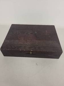 lot 24J image: Vintage Silver Plate Flatware Set with Wooden Storage Case