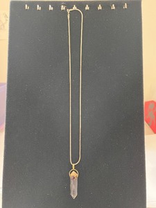 lot 6W image: Sterling Silver Quartz and Onyx Pendant Necklaces