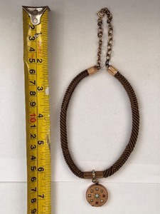 lot 169W image: Antique Victorian Woven Hair Watch Chain Locket with Jelly Opals