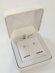 lot 28W image: 18 CTTW Diamond Stud Earrings in 14KT Gold from Kohls