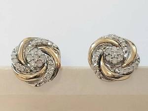 lot 31W image: 14K & Sterling Silver Love Knots Earrings from Macys