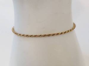 lot 40W image: 14K Gold Rope Chain Bracelet