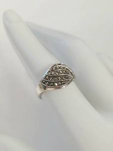 lot 54W image: Vintage Sterling Silver Marcasite Ring 925