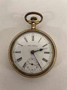 lot 61W image: Vintage Seth Thomas Gold-Toned Pocket Watch with Roman Numerals