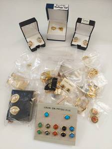 lot 196W image: Assorted Earrings Lot - Gold Filled, Semi-Precious, Cloisonn