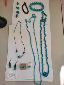 lot 92W image: Lot of Turquoise Jewelry Necklaces, Bracelets, Earrings, and Ring
