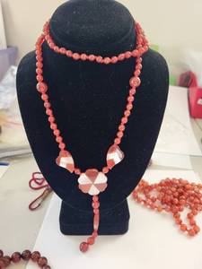 lot 134W image: Set of 4 Garnet and Carnelian Beaded Necklaces