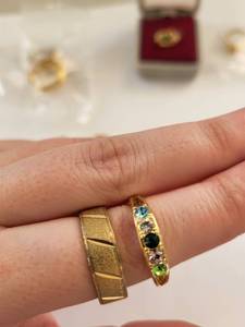 lot 137W image: Collection of Gold Plated and Electroplate Fashion Rings with Gemstones and Cubic Zirconia