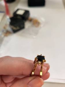 lot 143W image: Collection of Gold Filled Rings with Colorful Gemstones - 8 Pieces