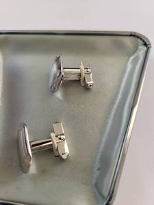 lot 144W image: Marnel Sterling Silver Cufflinks and Tie Clip Set in Presentation Box