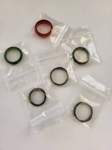 lot 146W image: Set of 6 Jade Rings Assorted Sizes and Colors