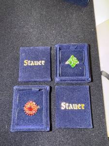 lot 205W image: Stauer Chrome Diopside and Red Garnet Rings with Boxes