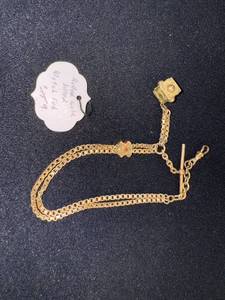 lot 241W image: Antique Gold-Filled Double Albert Watch Chain with Ornate Fob