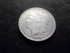lot 13 image: 1891 O  Morgan Silver Dollar