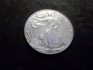 lot 29 image: 2016 Silver Eagle One Dollar 1 OZ. Fine In MS From UNC Roll.