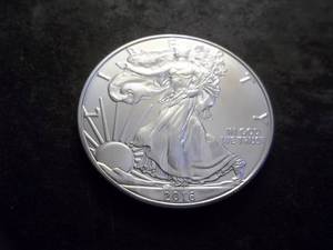 lot 30 image: 2016 Silver Eagle One Dollar 1 OZ. Fine In MS From UNC Roll.