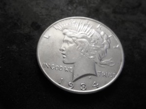 lot 34A image: 1934 Peace Silver Dollar