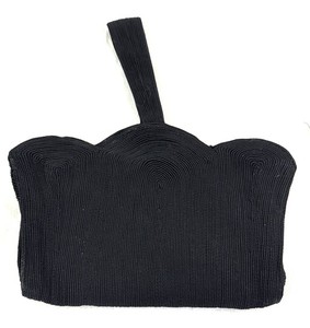 lot 27 image: Vintage Black Corduroy Handbag with Zip Pocket & Strap