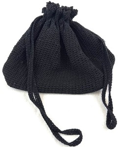 lot 31 image: Black Textured Drawstring Pouch Purse