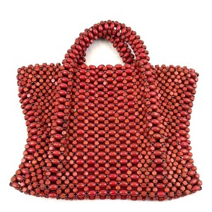 lot 33 image: Vintage Bold Red Beaded Handbag