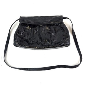 lot 36 image: Vintage Clemete Black Snakeskin Crossbody Bag