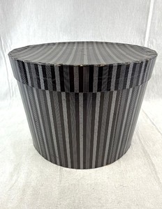 lot 70 image: Black Striped Hat Box & Lid