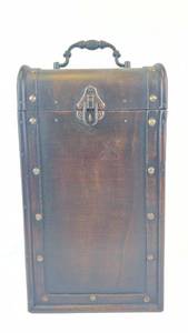 lot 93 image: Travel Case with Ornate Handle & Riveted Edges