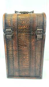 lot 94A image: Vintage Crocodile-Pattern Faux Leather Travel Case