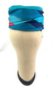 lot 102 image: Mr. John Turban Headwrap Turquoise Multi-Color Scarf