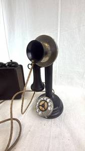 lot 147 image: Vintage Candlestick Telephone with Rotary Dial & Twin Bells