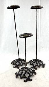 lot 148 image: Vintage Wrought Iron Triple Hat Stands