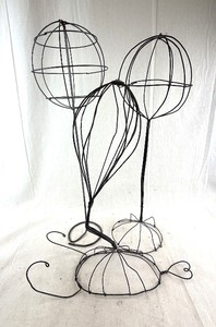 lot 150 image: Three Metal Wire Hat Stands & Display Racks