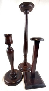 lot 152 image: Set of Three Dark Wood Hat Holders