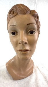 lot 161 image: Vintage Female Mannequin Head Bust for Display & Wig Styling