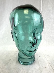 lot 162 image: Teal Glass Head Bust Vase