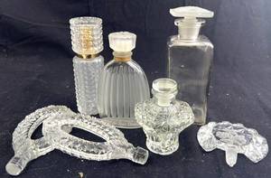 lot 203 image: Crystal Perfume Bottles & Stoppers Lot - Jean Desss Parfum de Toilette