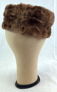 Brown Fur Hat with Tan Interior Lining
