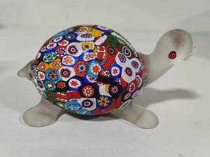 Murano Millefiori Glass Turtle w/Original Sticker