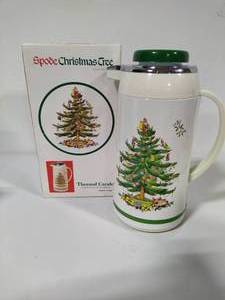 lot 22 image: Spode Christmas Tree Thermal Carafe