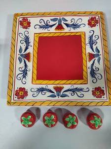 lot 20 image: Handpainted Italiano Plate wMini Salt Shakers