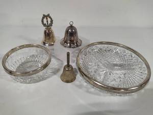 lot 76 image: Lead CrystalSilver Plated Serving Pieces, Stieff Bell  More