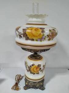 Gone with the Wind Large Hand Painted Hurricane Lamp